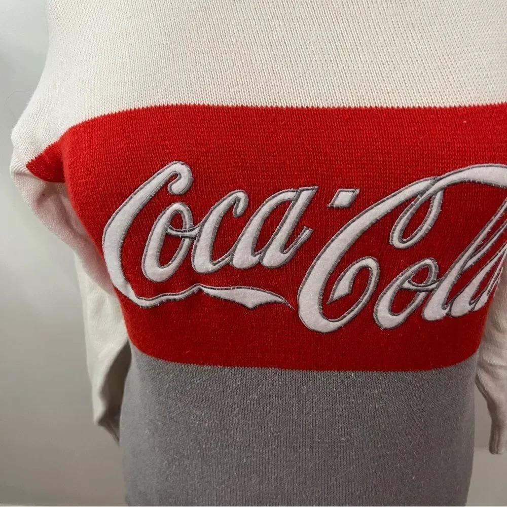 Vintage 1986 Coca Cola Color Block Men's Sweater -- L‎